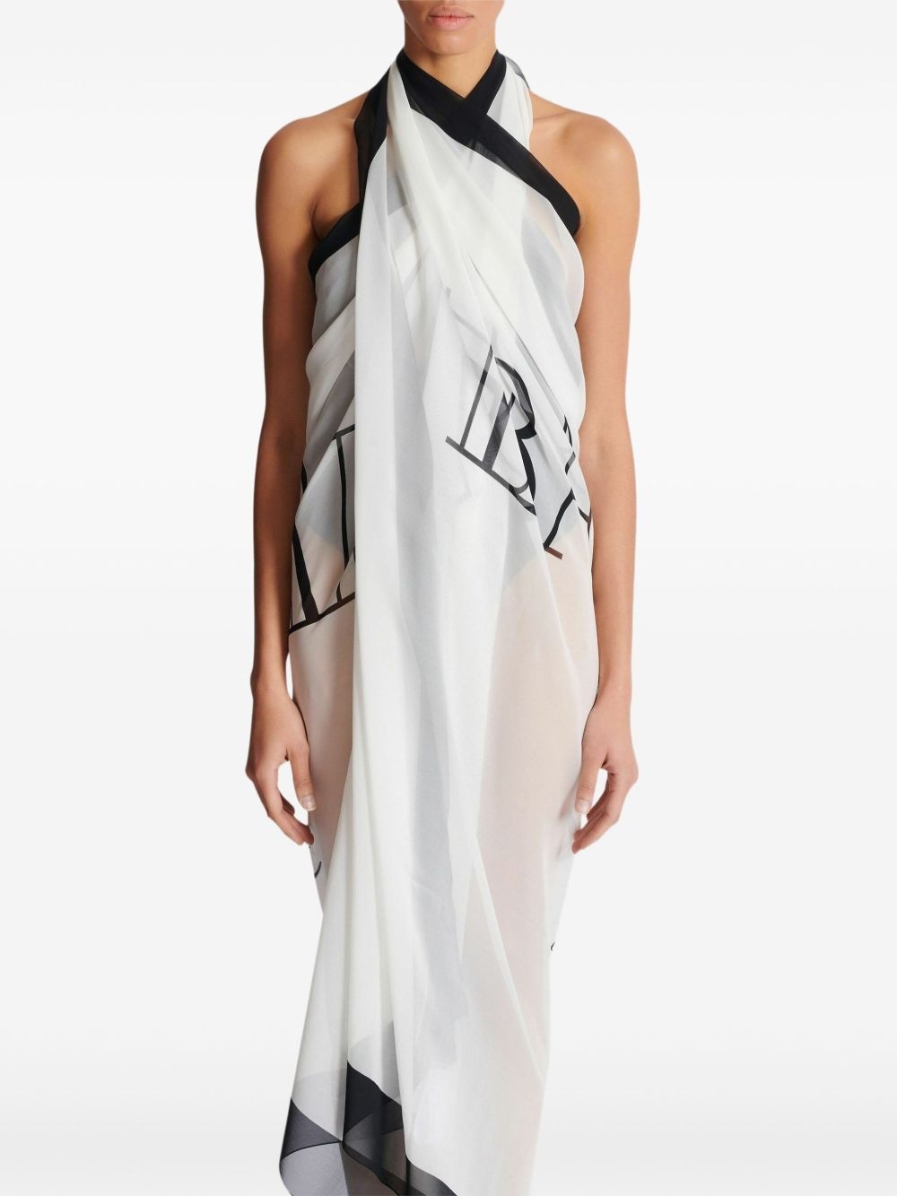 Balmain Couture-print cover-up - 5
