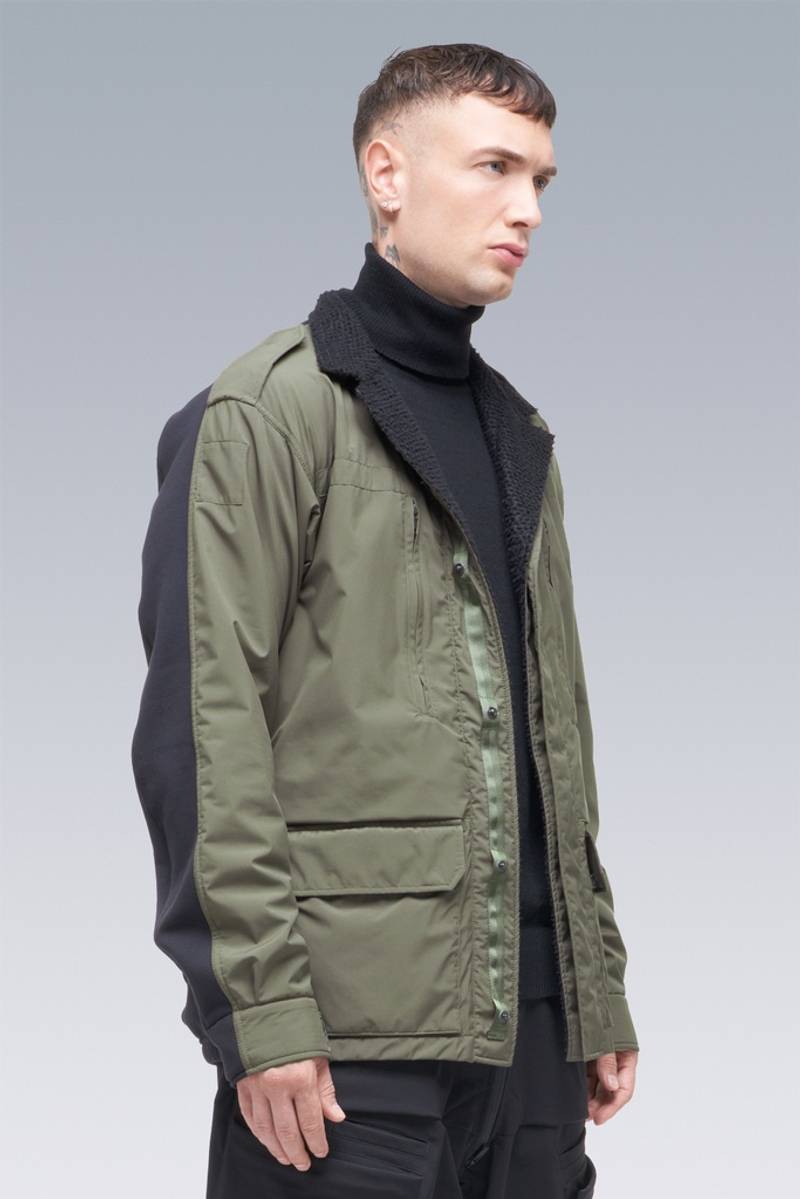 J3-HY Hybrid Construction Windstopper® Polartec® Alpha® / Powerstretch® Modular Jacket GREEN/BLACK 3
