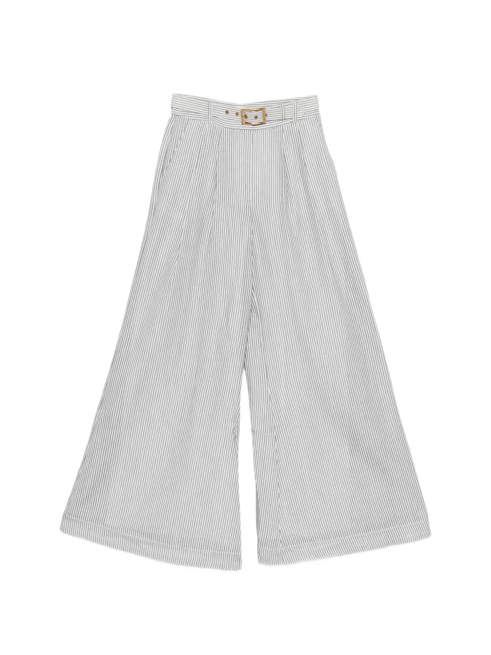 belted striped palazzo pants - 1