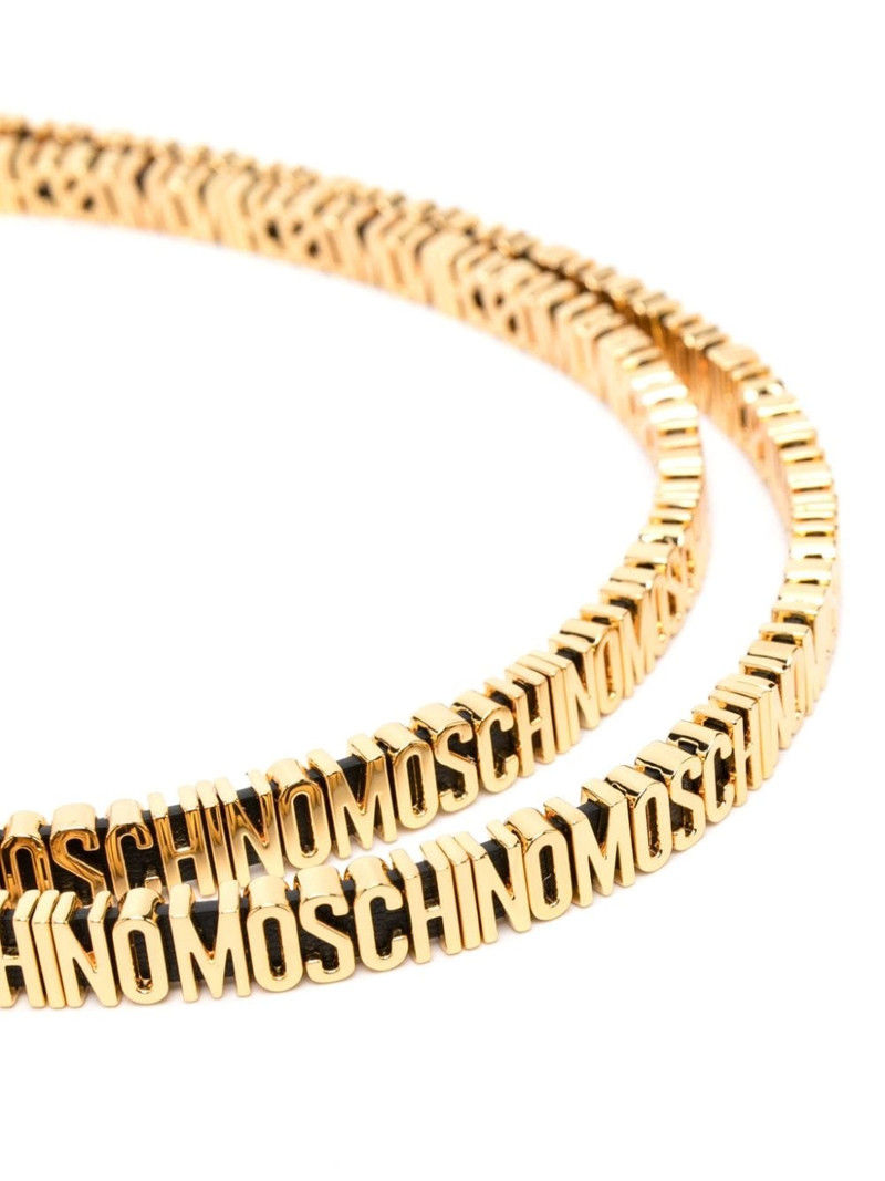 Moschino logo-lettering leather belt outlook