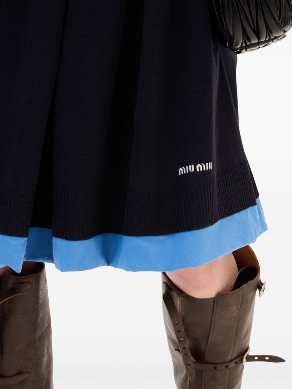 jacquard logo poplin knit skirt - 5