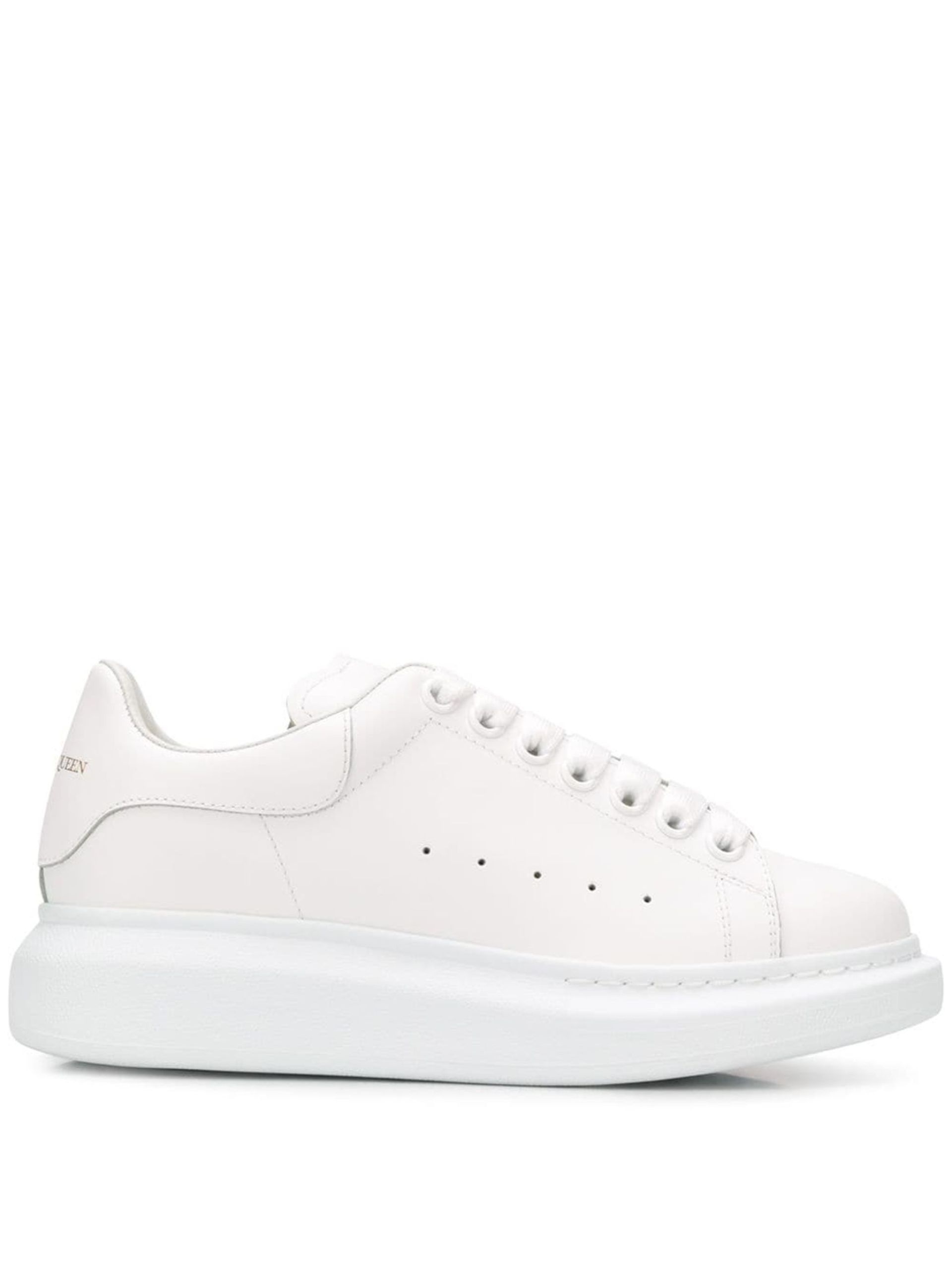 White Oversized Leather Sneakers - 1