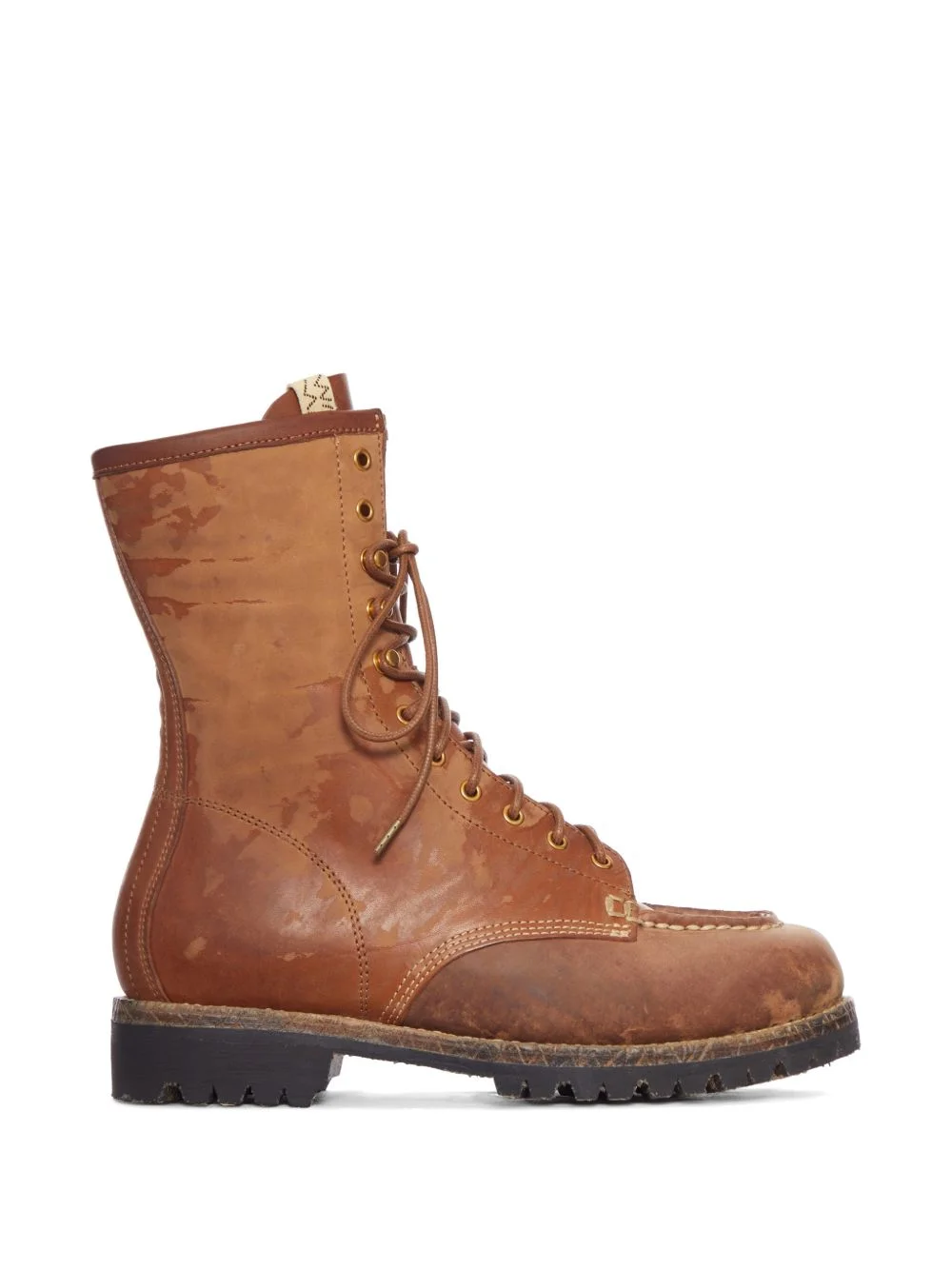 leather lace-up boots - 1