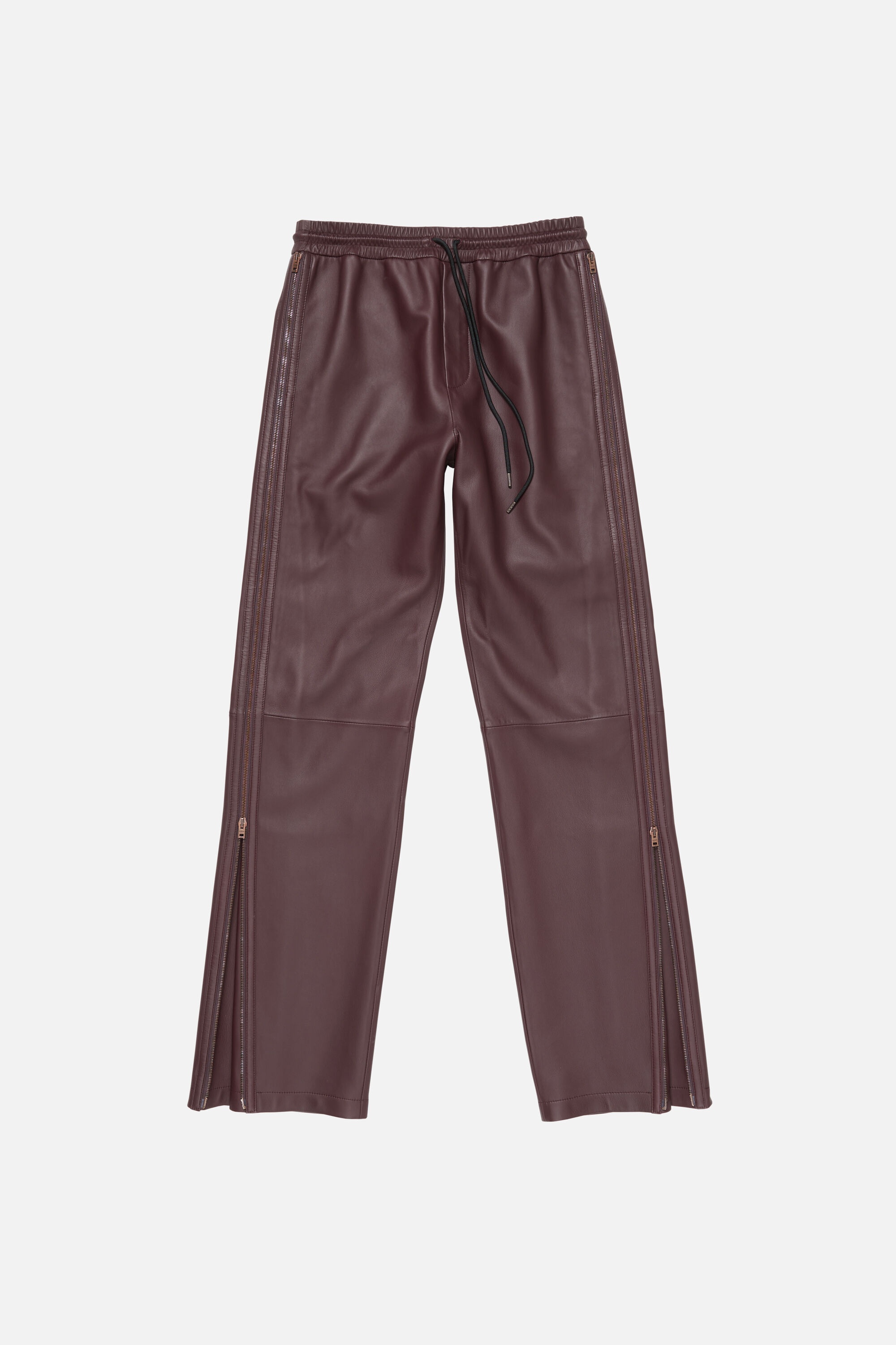 Leather trousers - Burgundy - 6