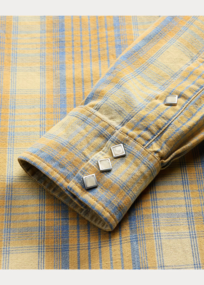 Slim Fit Plaid Western Shirt 6