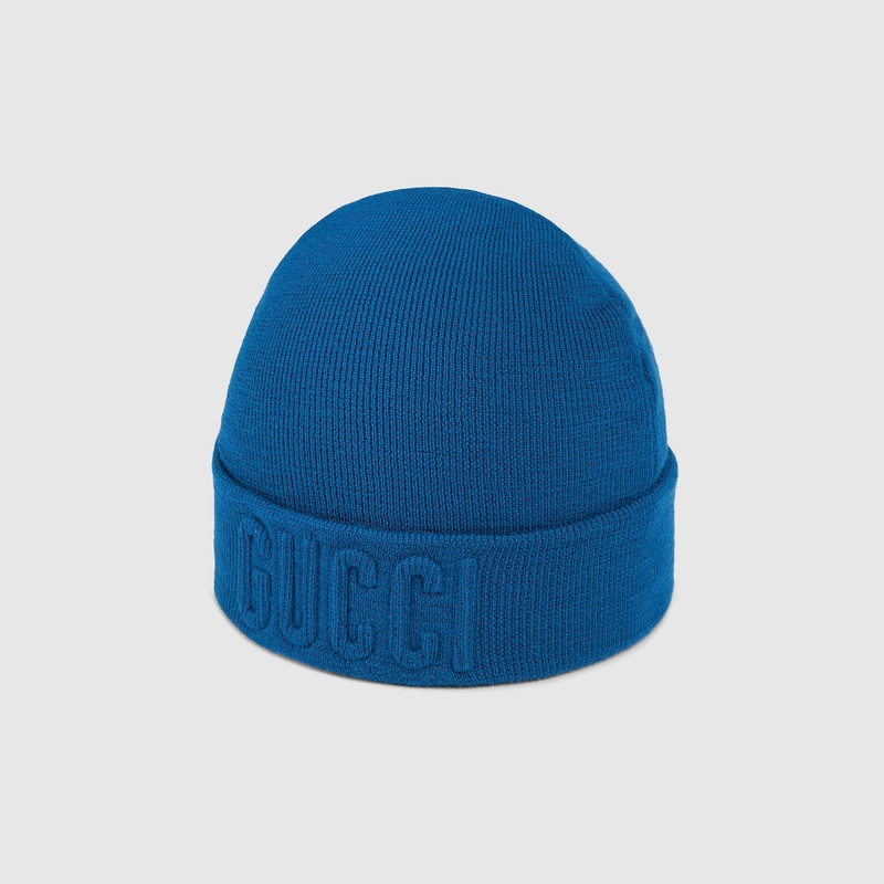 Wool hat with Gucci embroidery 1