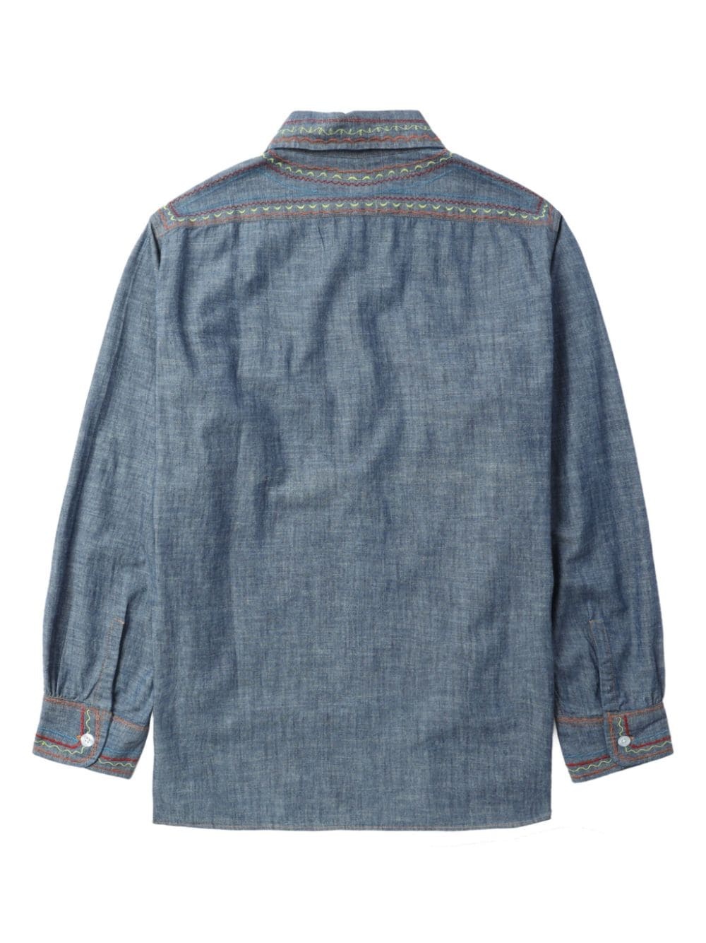 contrast-stitching denim shirt - 6