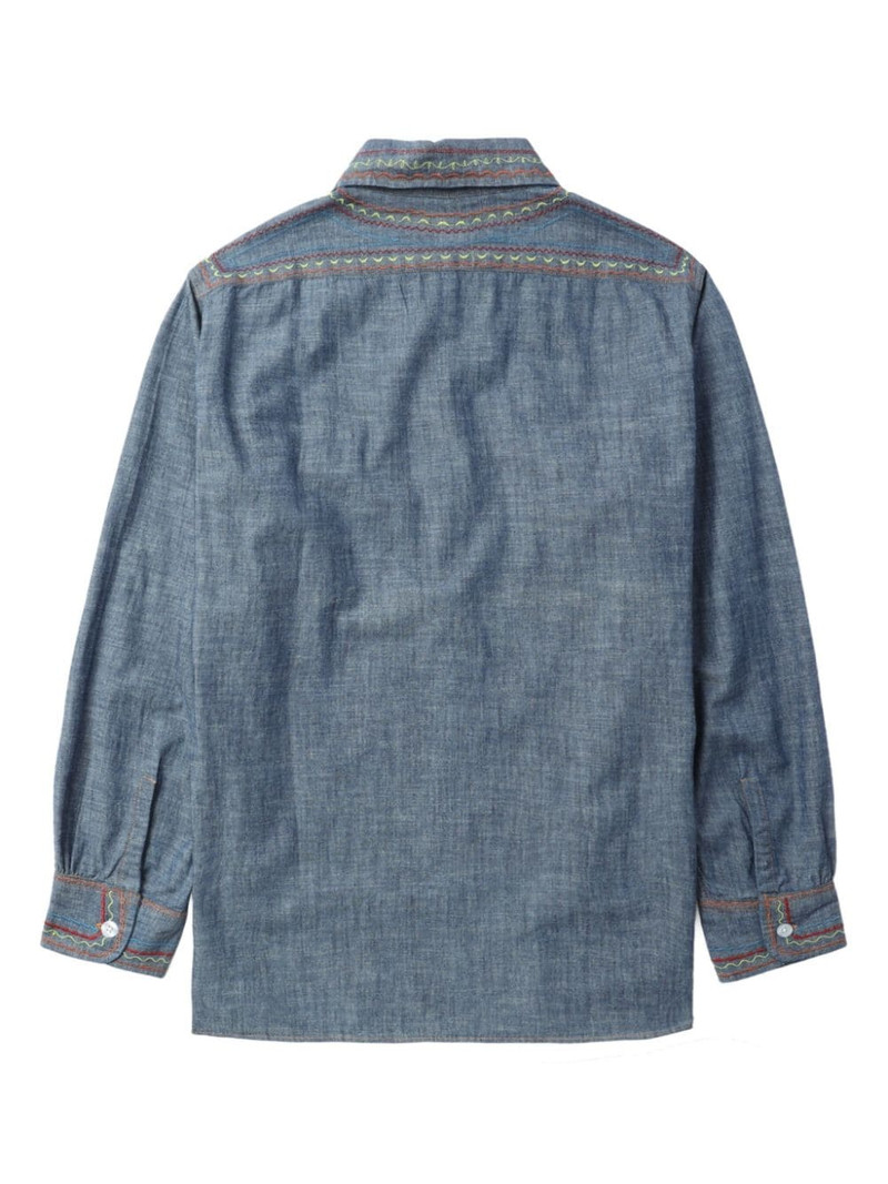contrast-stitching denim shirt 6