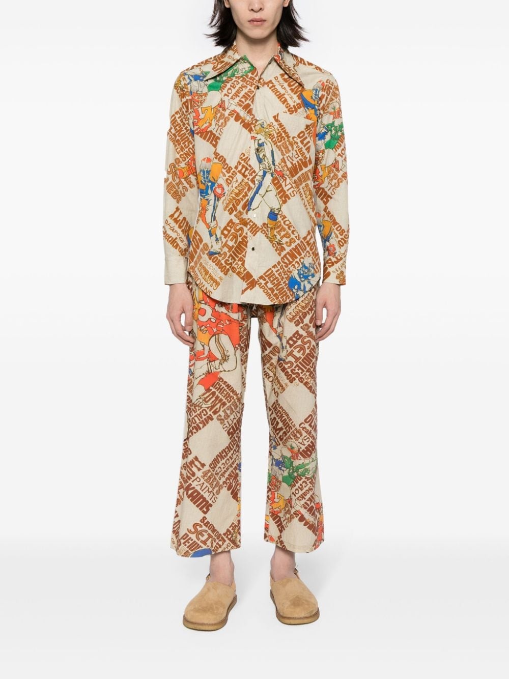 printed cropped trousers - 2