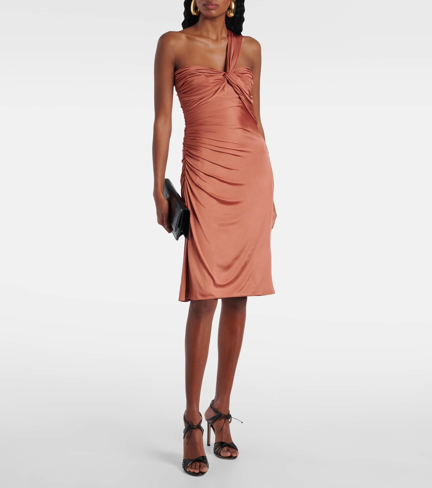 Gathered jersey cocktail dress - 2