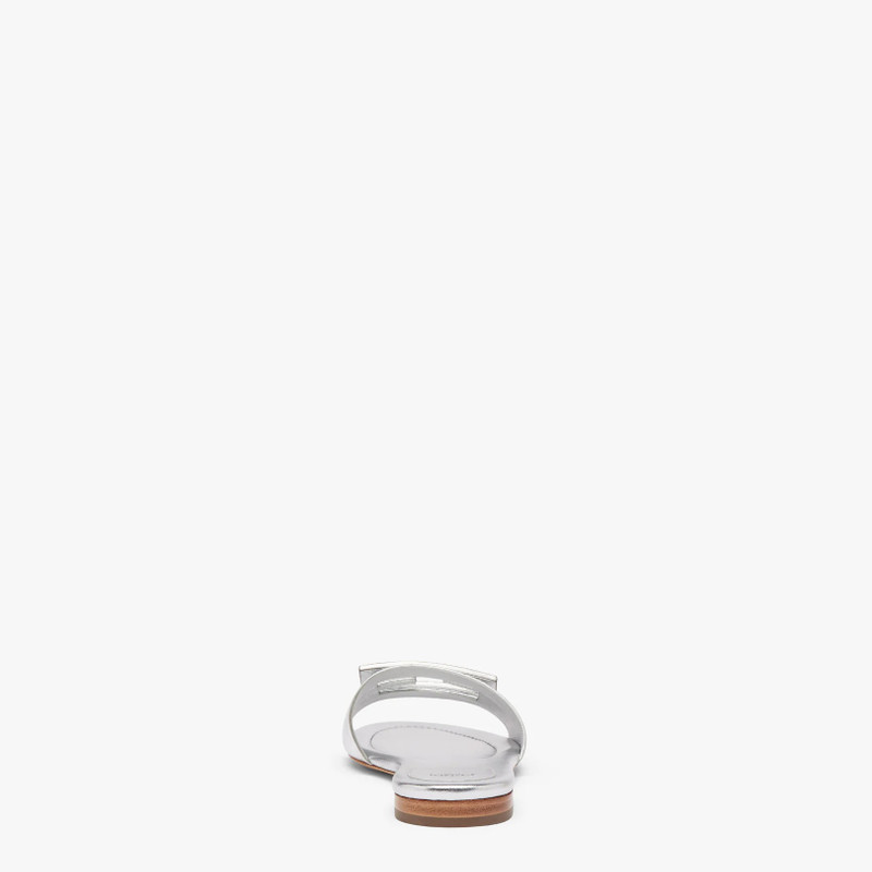 FENDI Silver nappa leather slides outlook