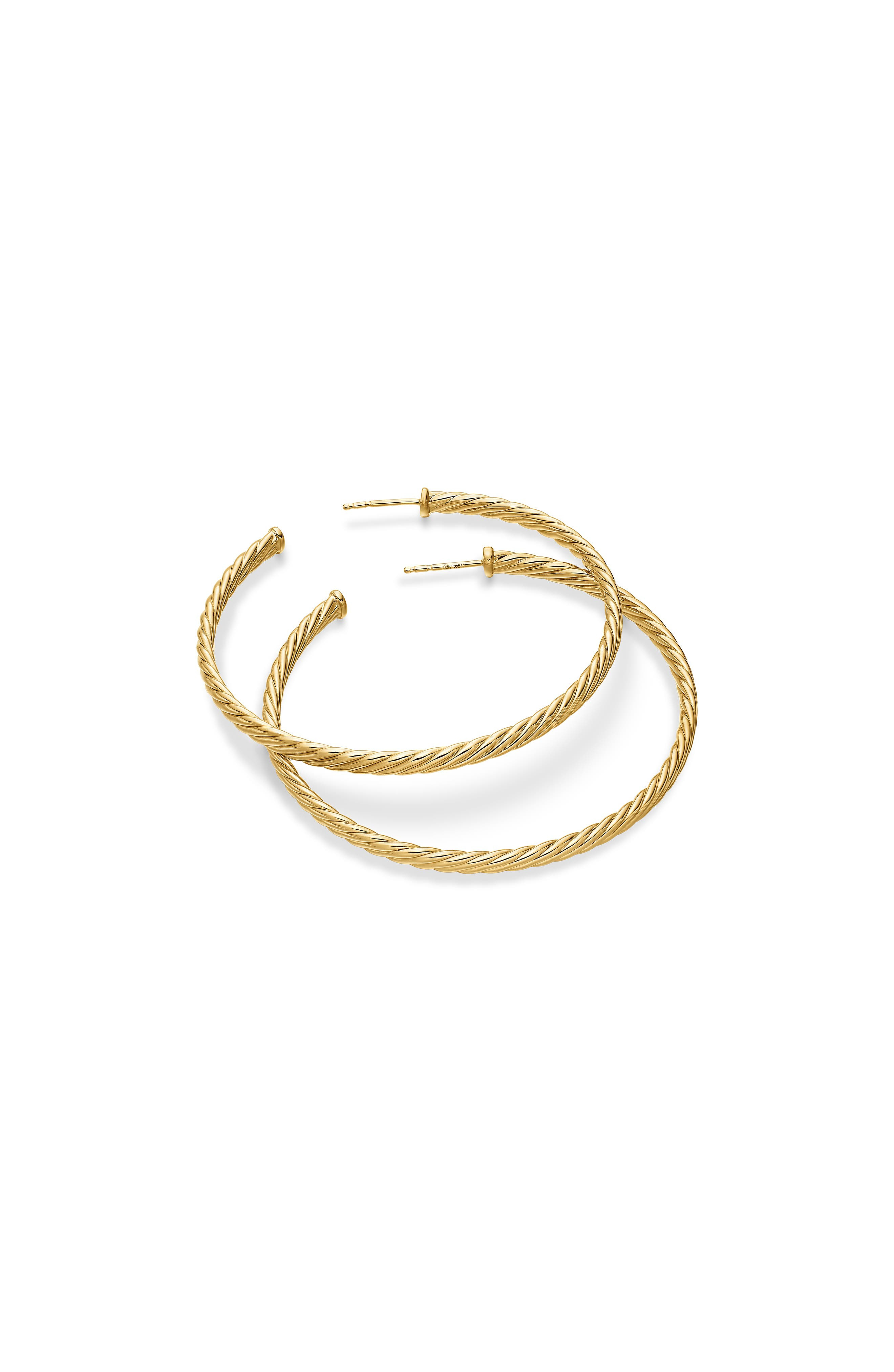 David Yurman Cable Spiral Hoop Earrings in Gold at Nordstrom - 4