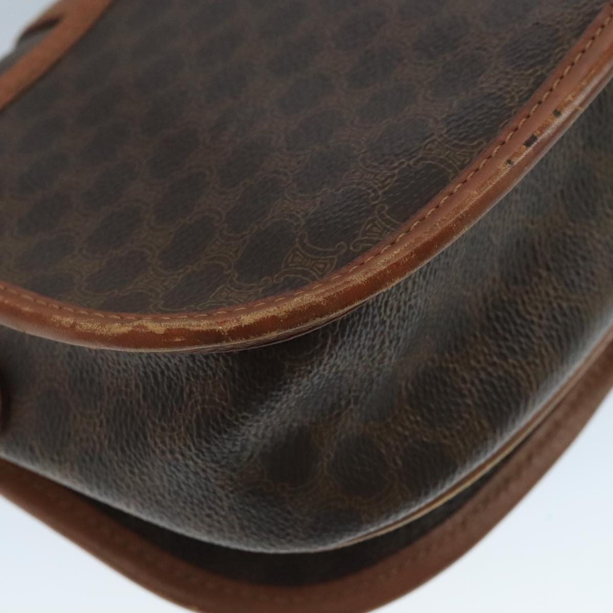 CELINE Macadam Canvas Shoulder Bag Pvc Leather Brown - 16