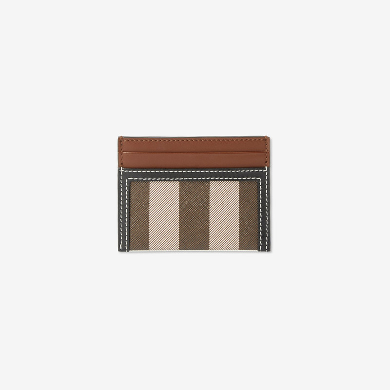 Check and Two-tone Leather Card Case 1
