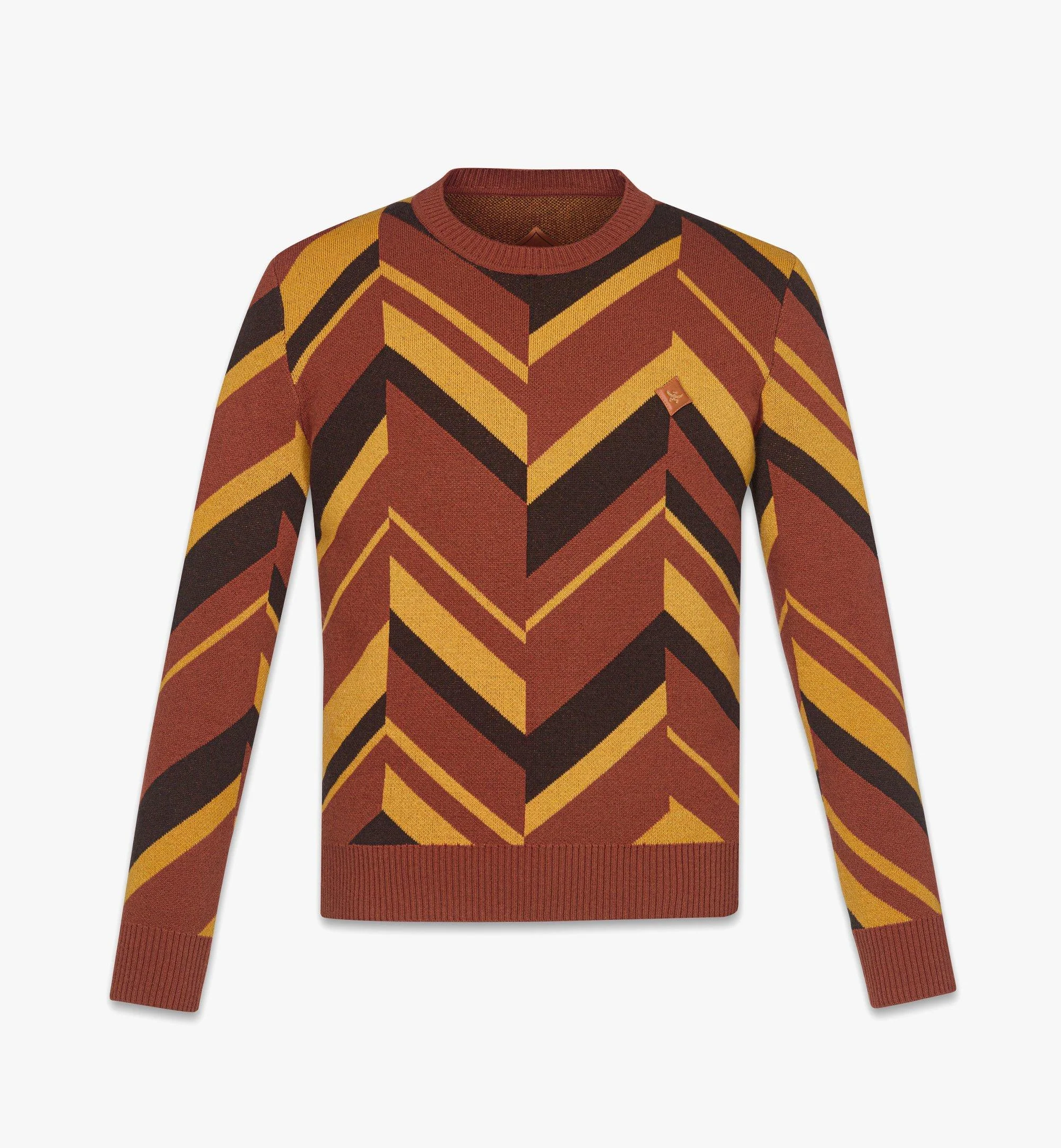 Mega Herringbone Sweater in Wool-Cashmere Jacquard - 1