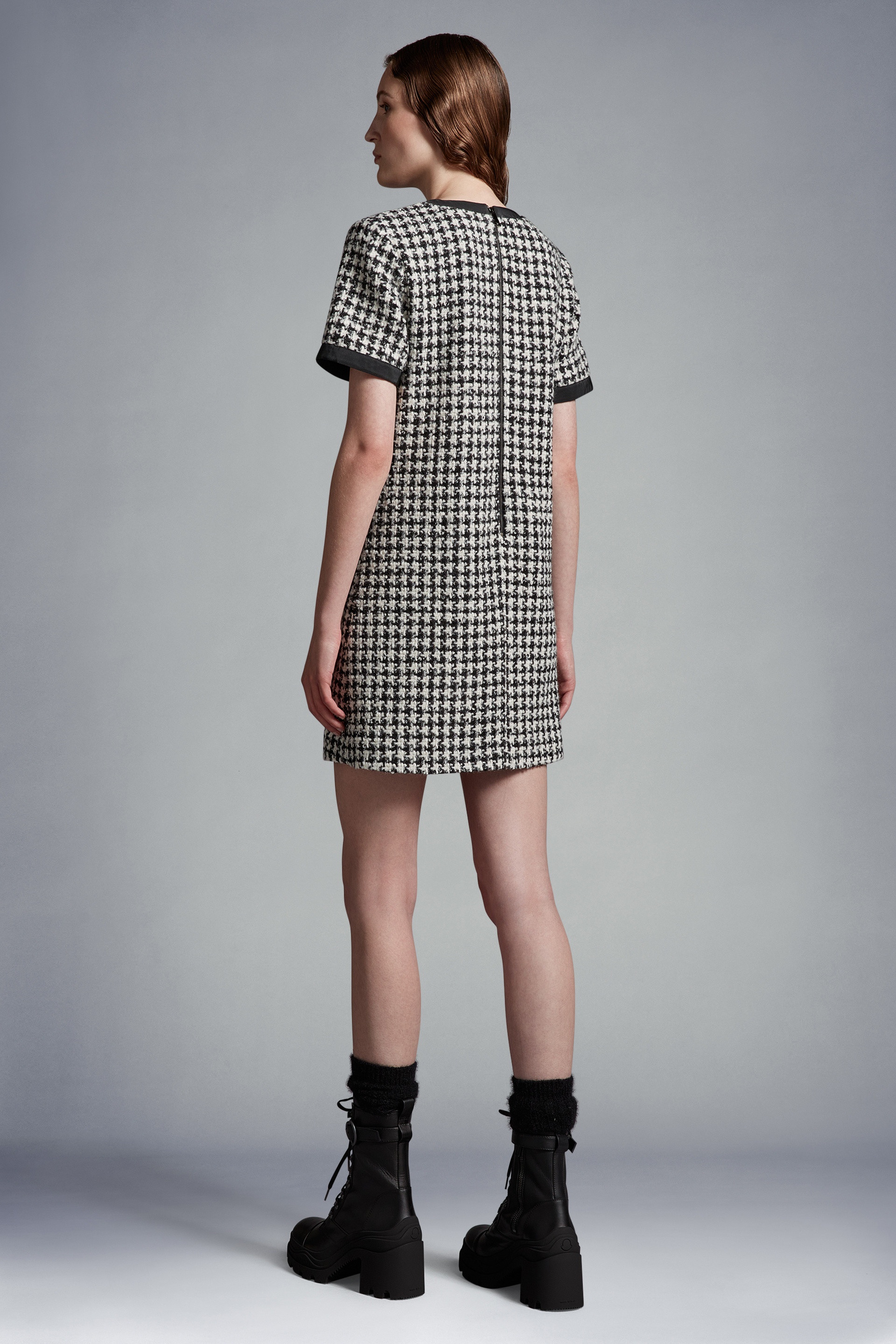 Houndstooth Bouclé Dress - 5