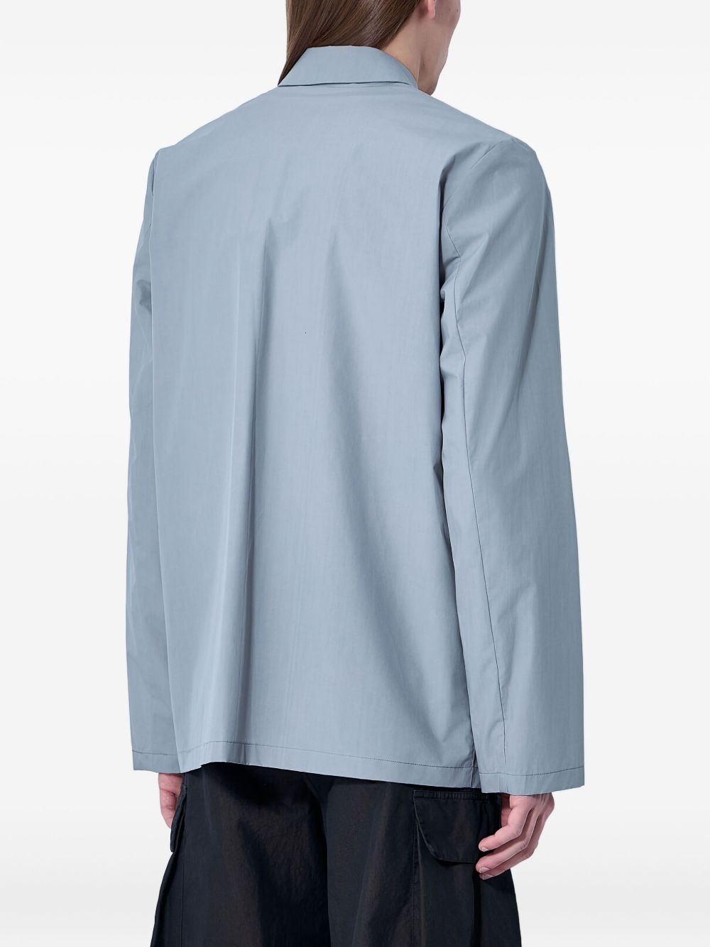flap-pocket cotton shirt jacket - 4