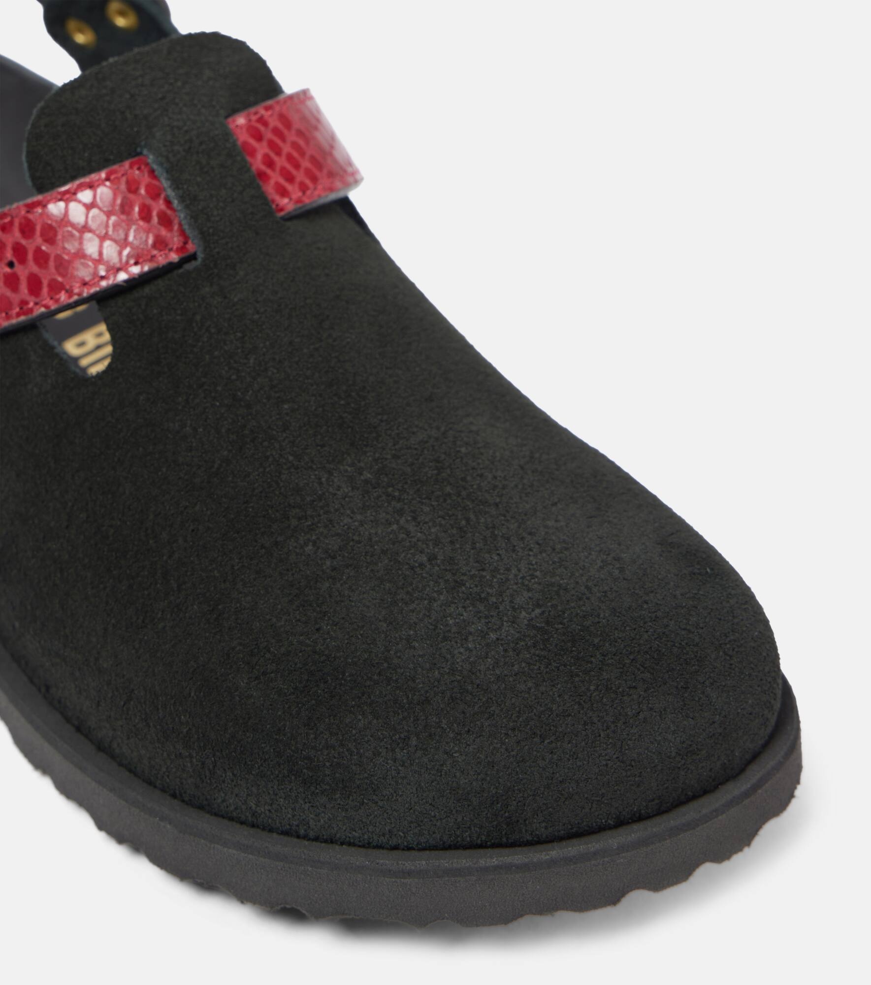 Tokio snake-effect suede clogs - 5