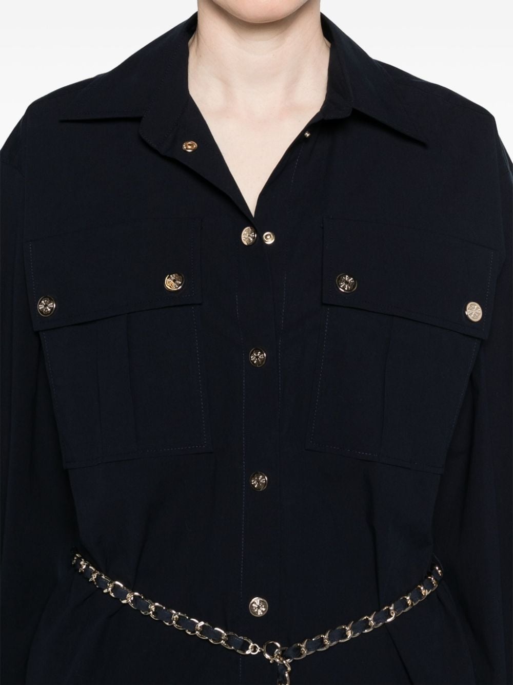 chain-detail long-sleeve shirt - 5