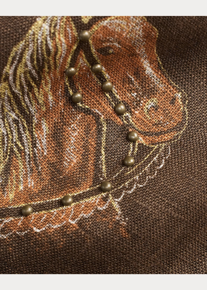Handmade Horse-Print Linen Tie 3