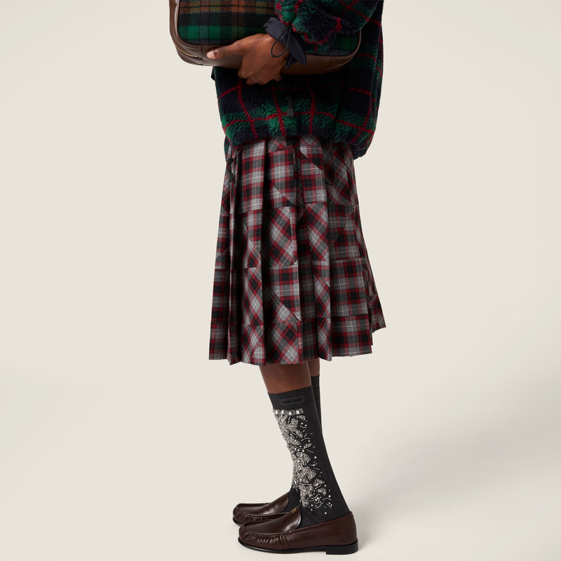 Tartan patchwork midi skirt 4