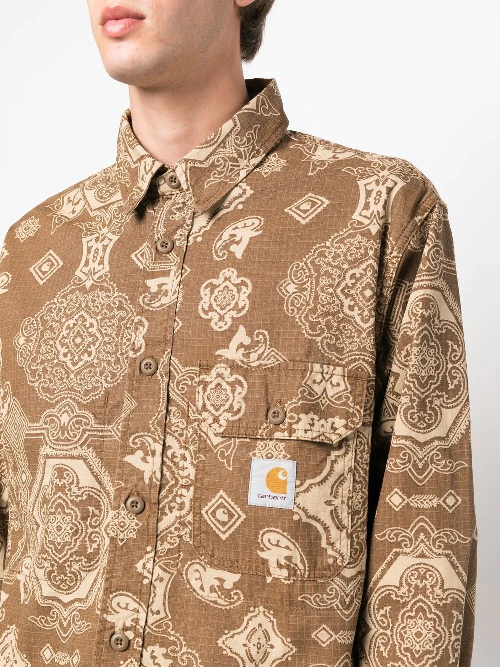 bandana-print long-sleeved shirt - 5