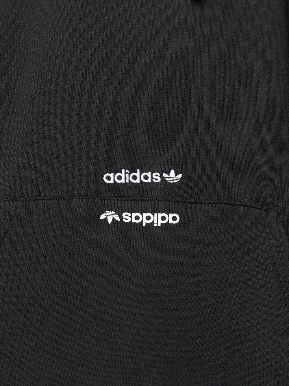 logo embroidered drawstring hoodie - 5