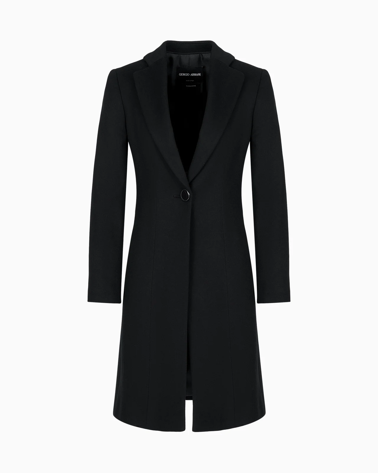 Pure cashmere single-breasted coat - 1