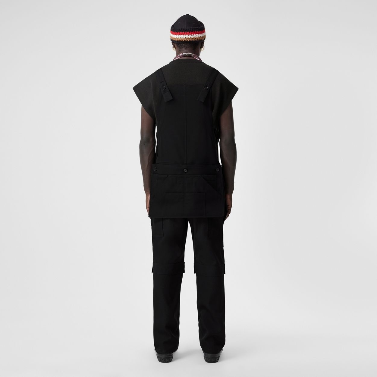 Grain de Poudre Wool Bib-front Trousers - 4