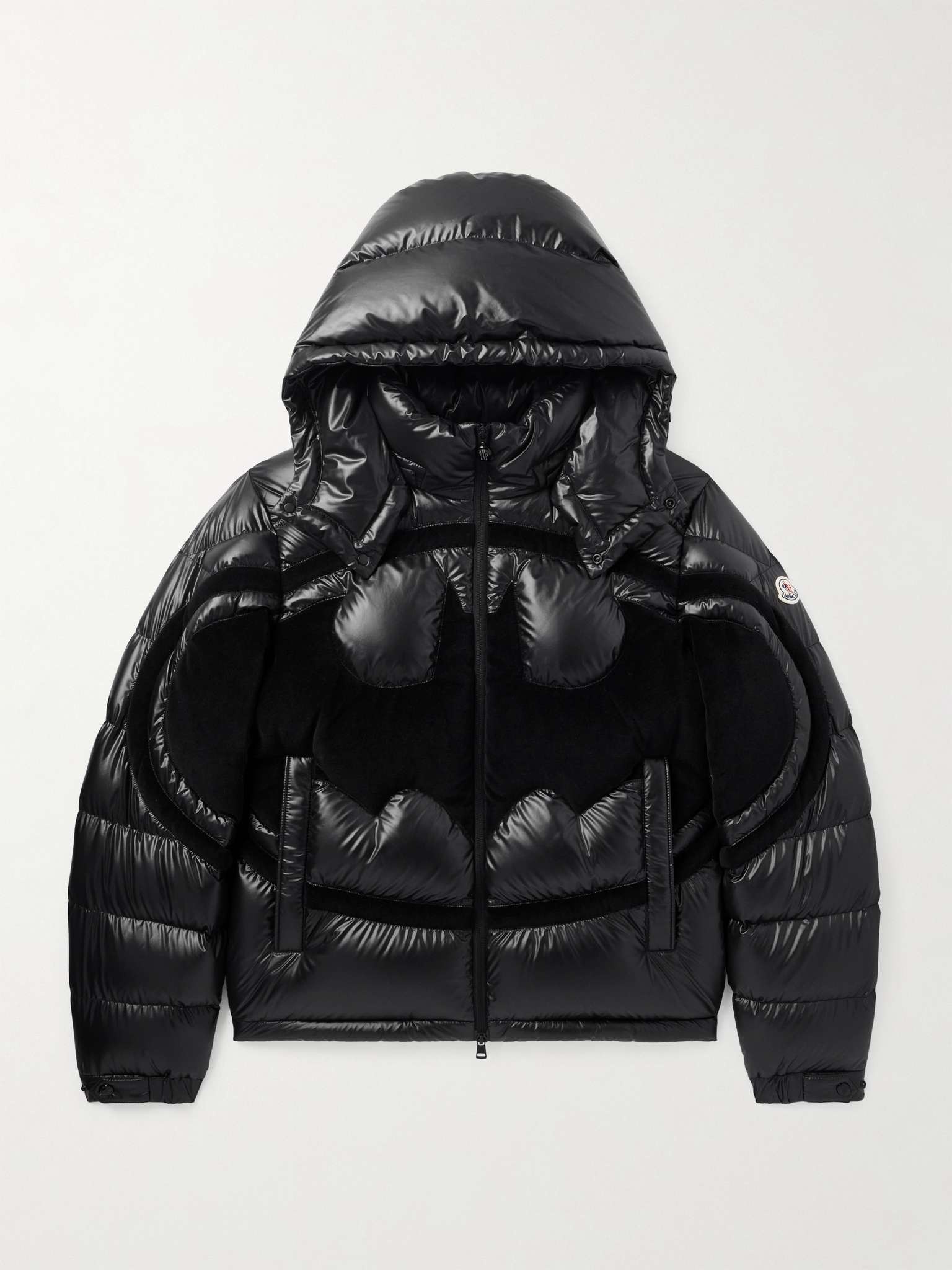 Moncler + Batman Solander Velvet-Trimmed Quilted Shell Down