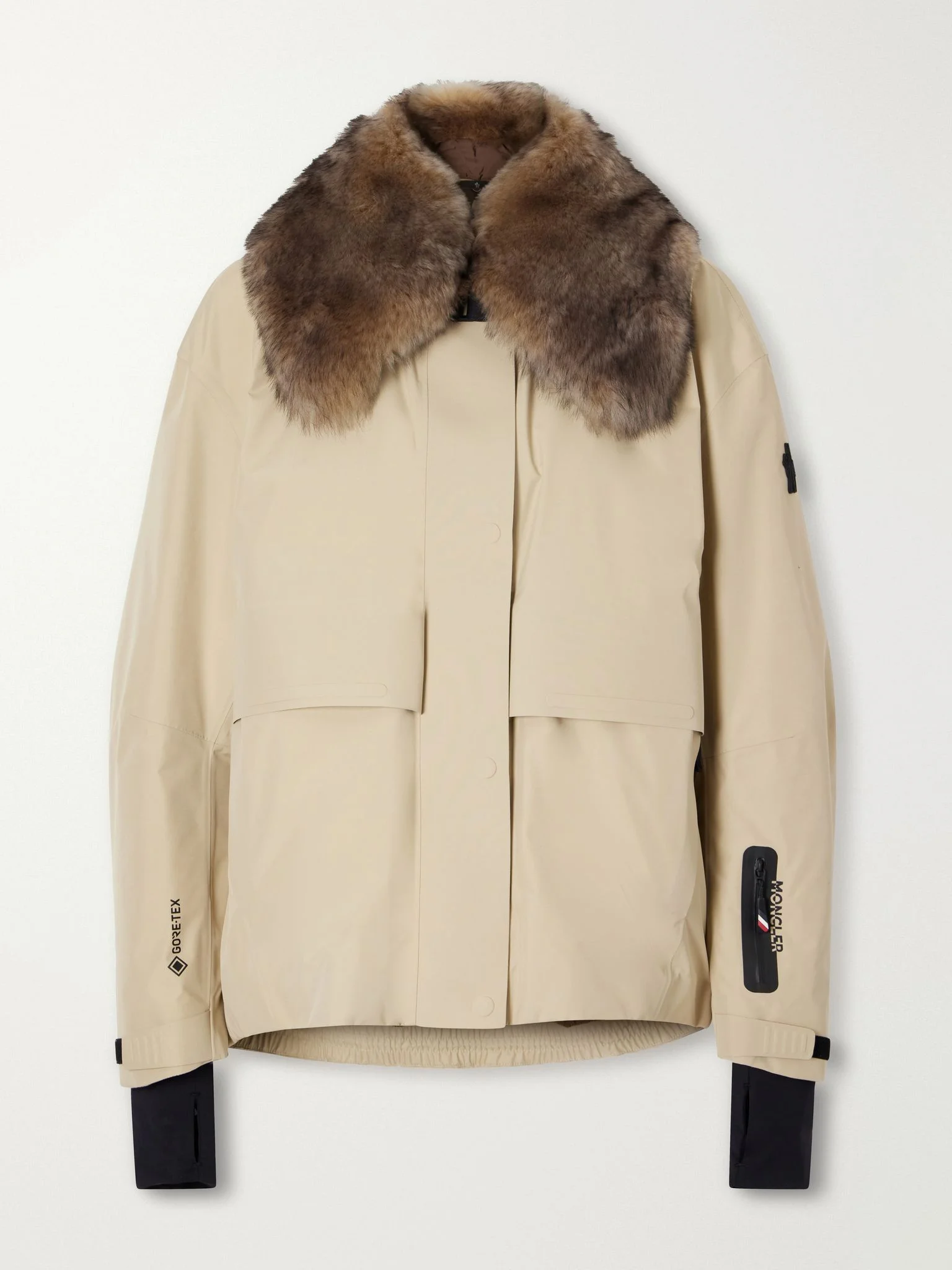 Caurel shearling-trimmed GORE-TEX® down ski jacket Cream - 1