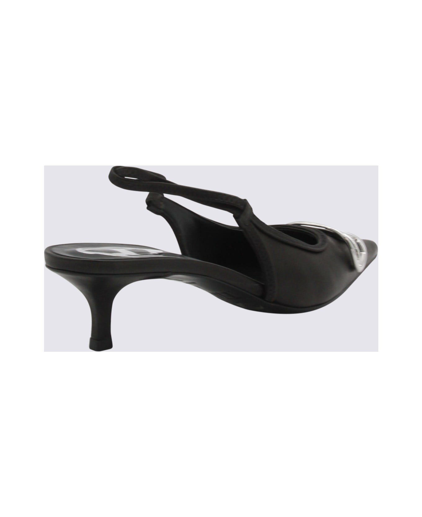 Black Leather D Venus Pumps - 3