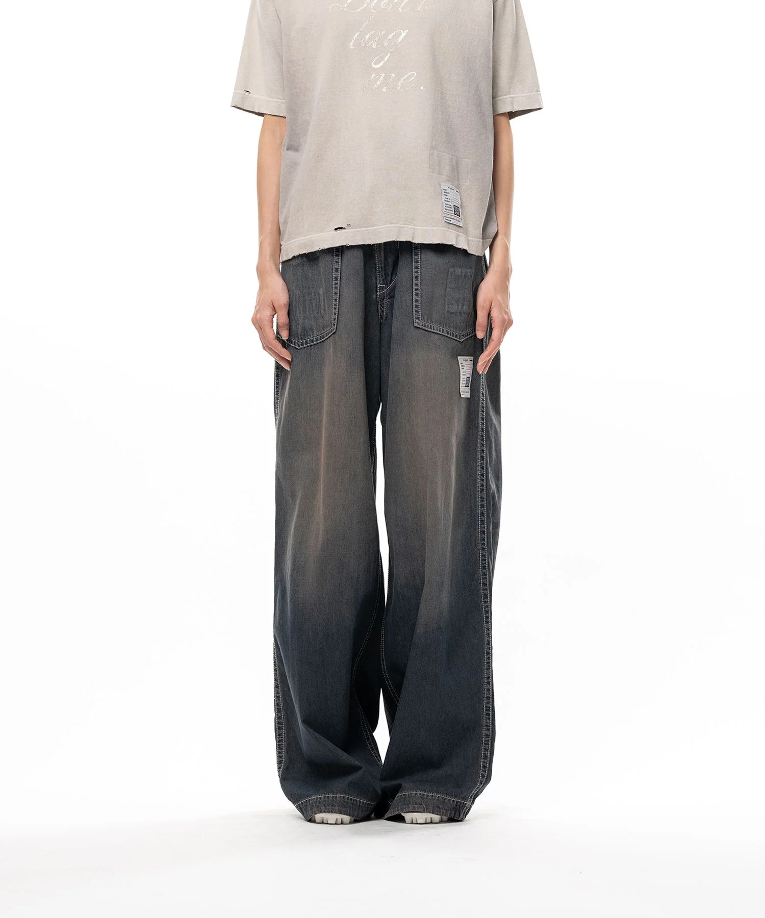 Light Denim Wide Pants - 1