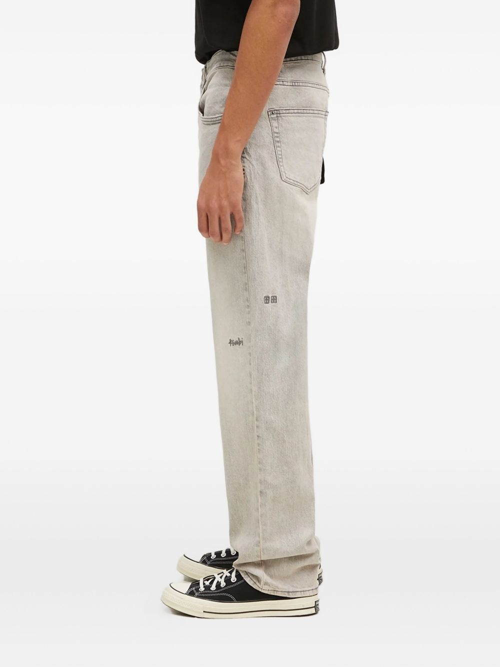 embroidered-patch jeans - 3