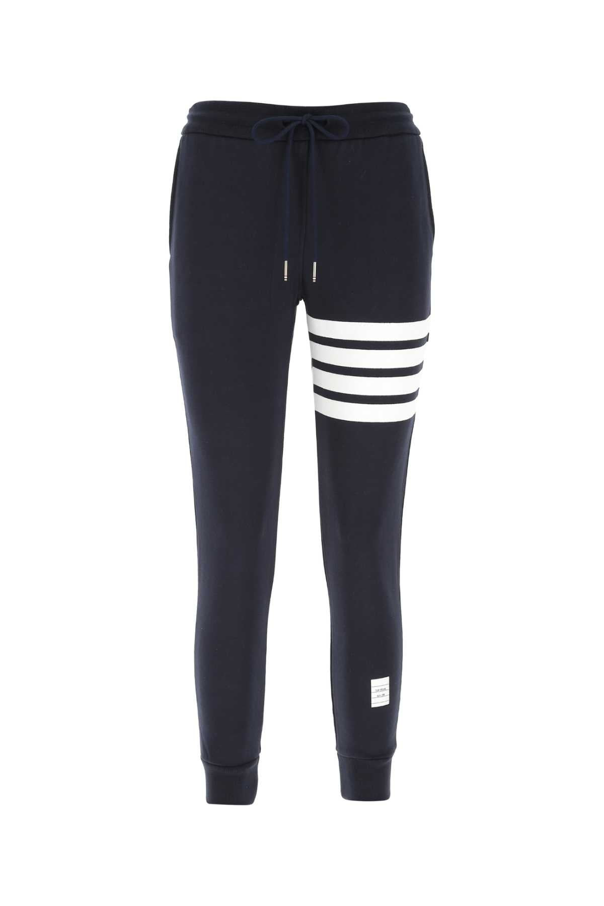 Thom Browne Women Navy Blue Cotton Joggers - 1