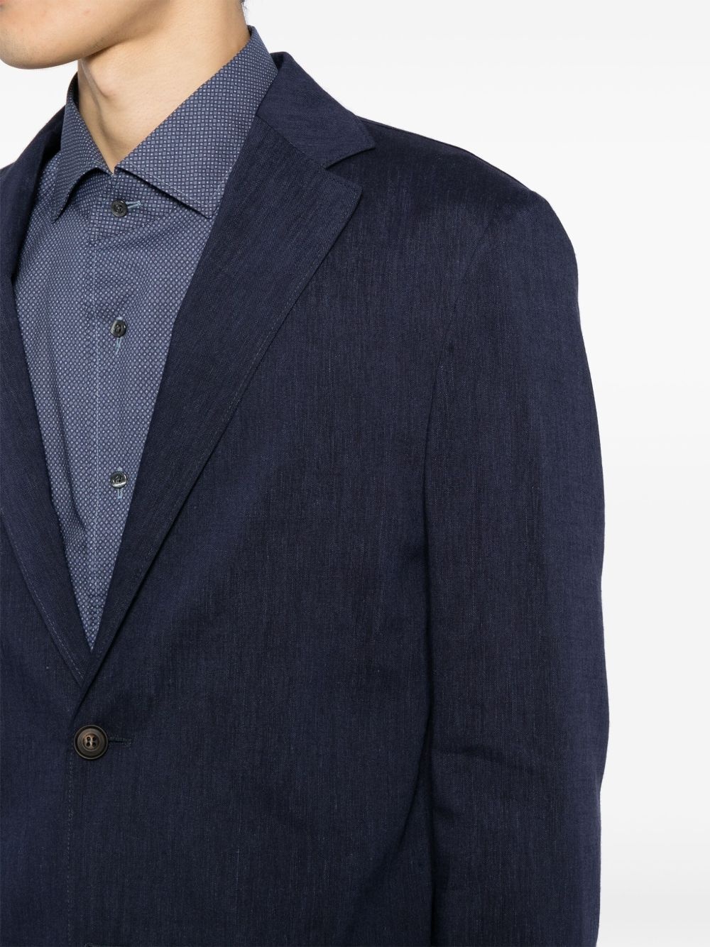 mélange-effect single-breasted blazer - 5