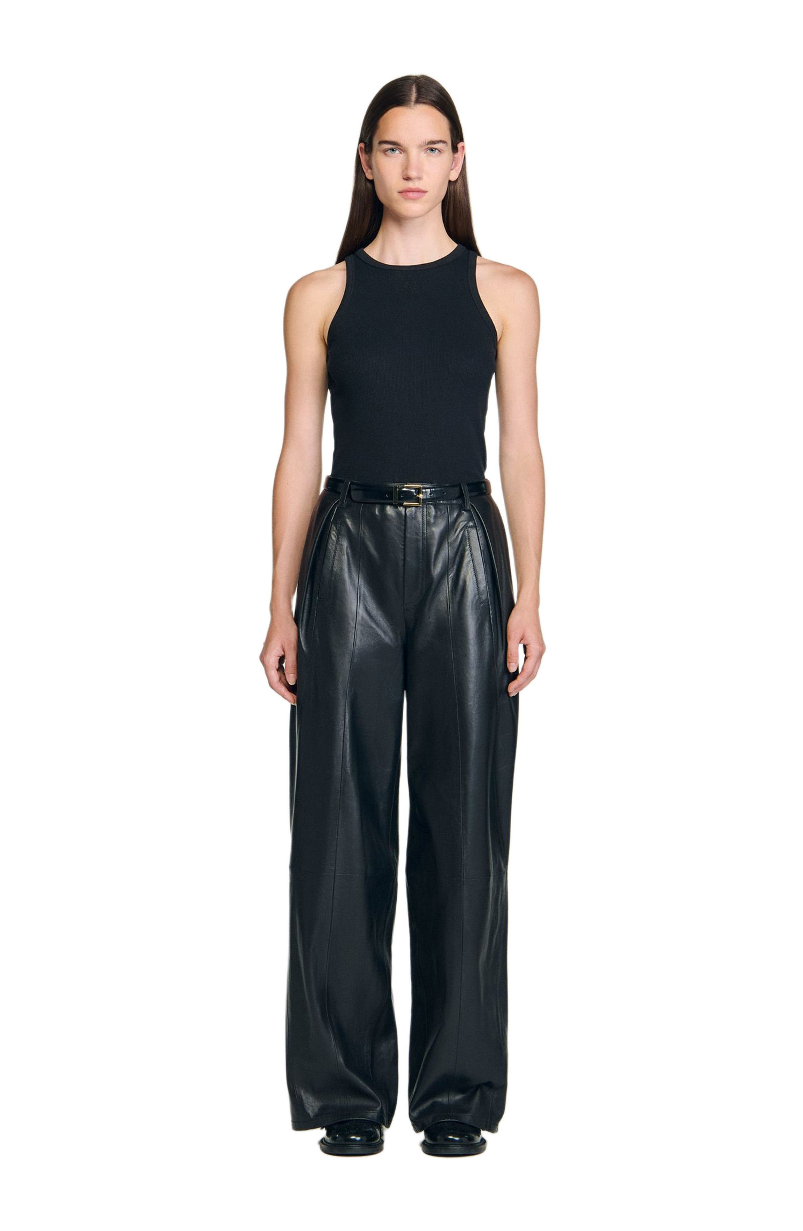 SANDRO Embroidered vest top in Black at Nordstrom - 5