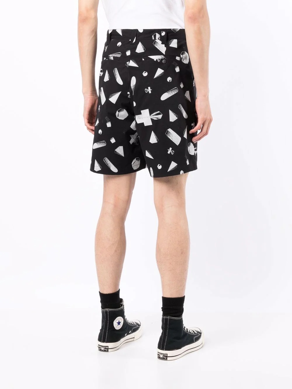 abstract geometric print shorts - 4