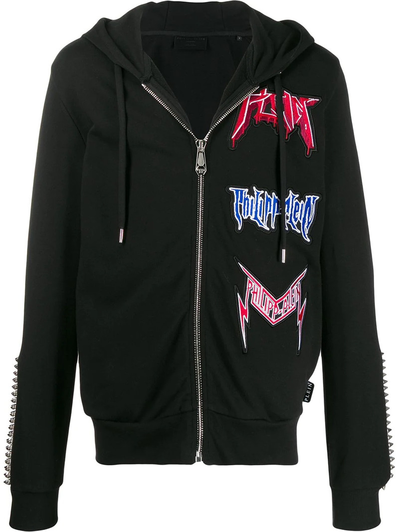 embroidered logo patch hoodie 1