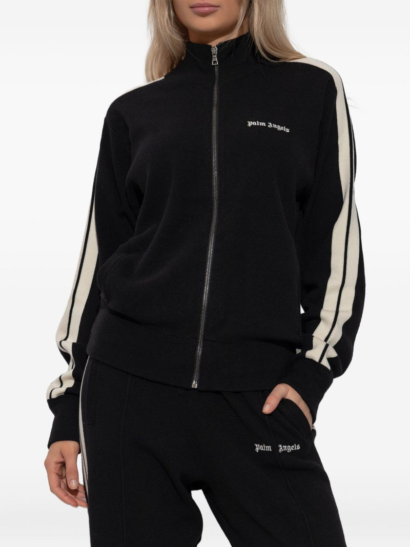 striped-sleeve zip-up sweatshirt 3