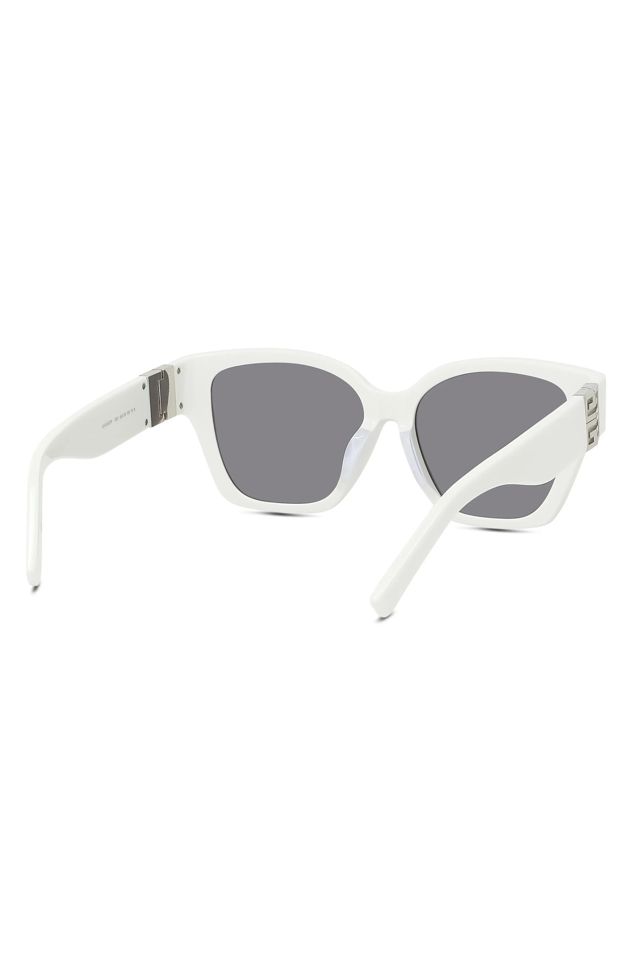 4G 56mm Square Sunglasses in Ivory /Smoke Mirror - 7