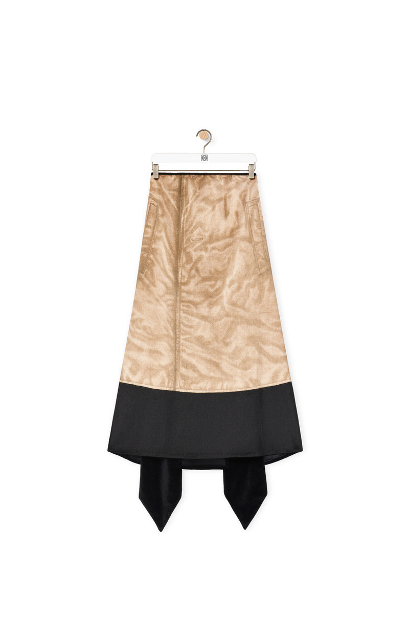 Trompe l'oeil skirt in velvet - 1