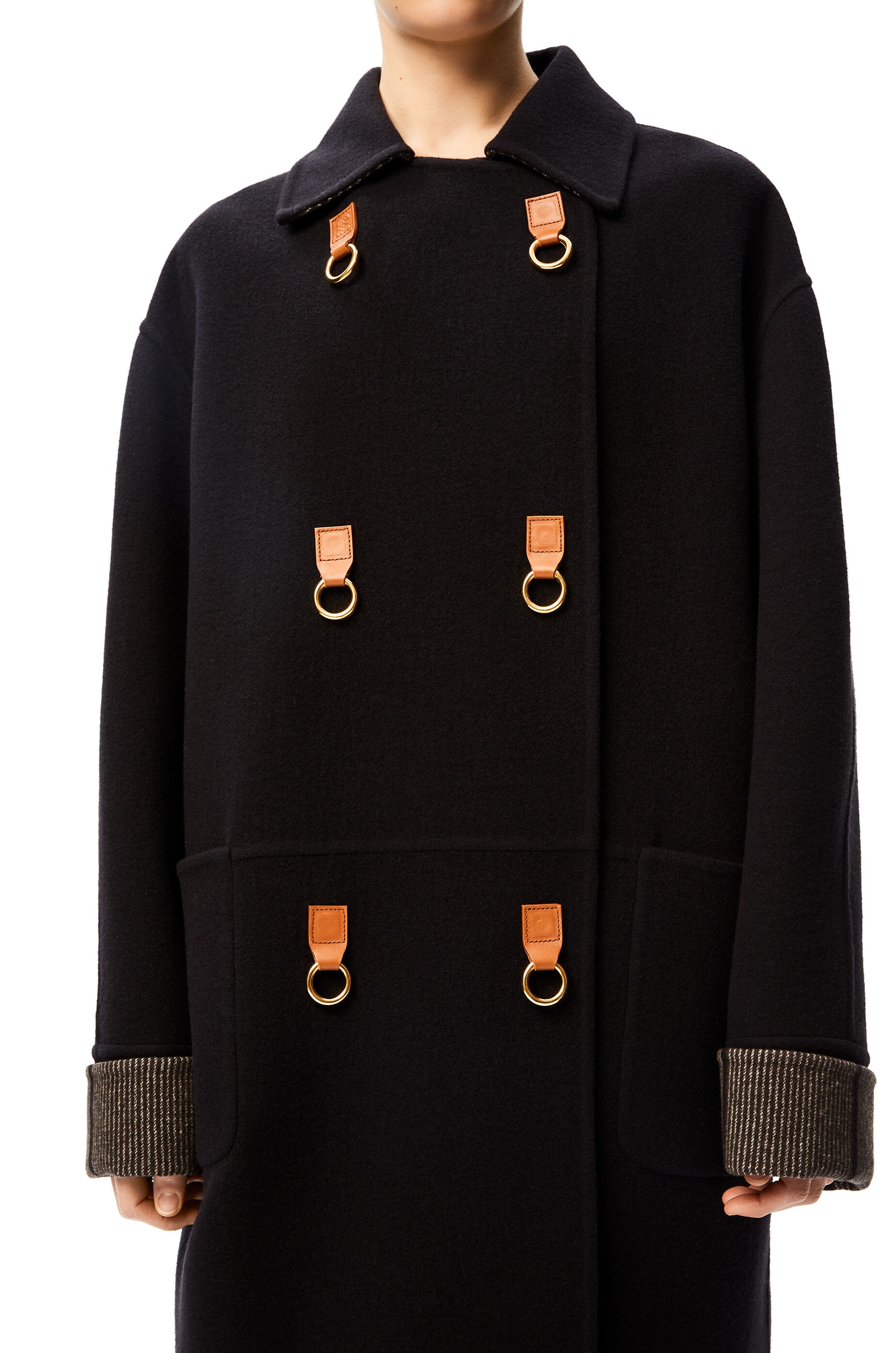 Oversize coat in shearling - 4