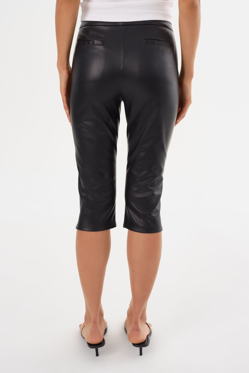 FAYA | Faux Leather Capri Pants 4