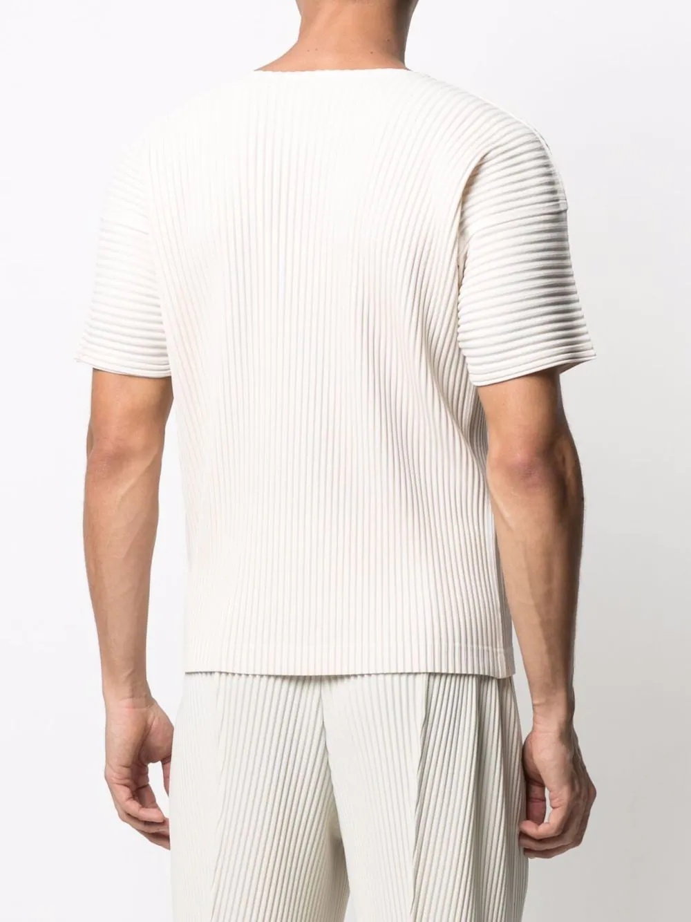 pleated crew-neck T-shirt - 4