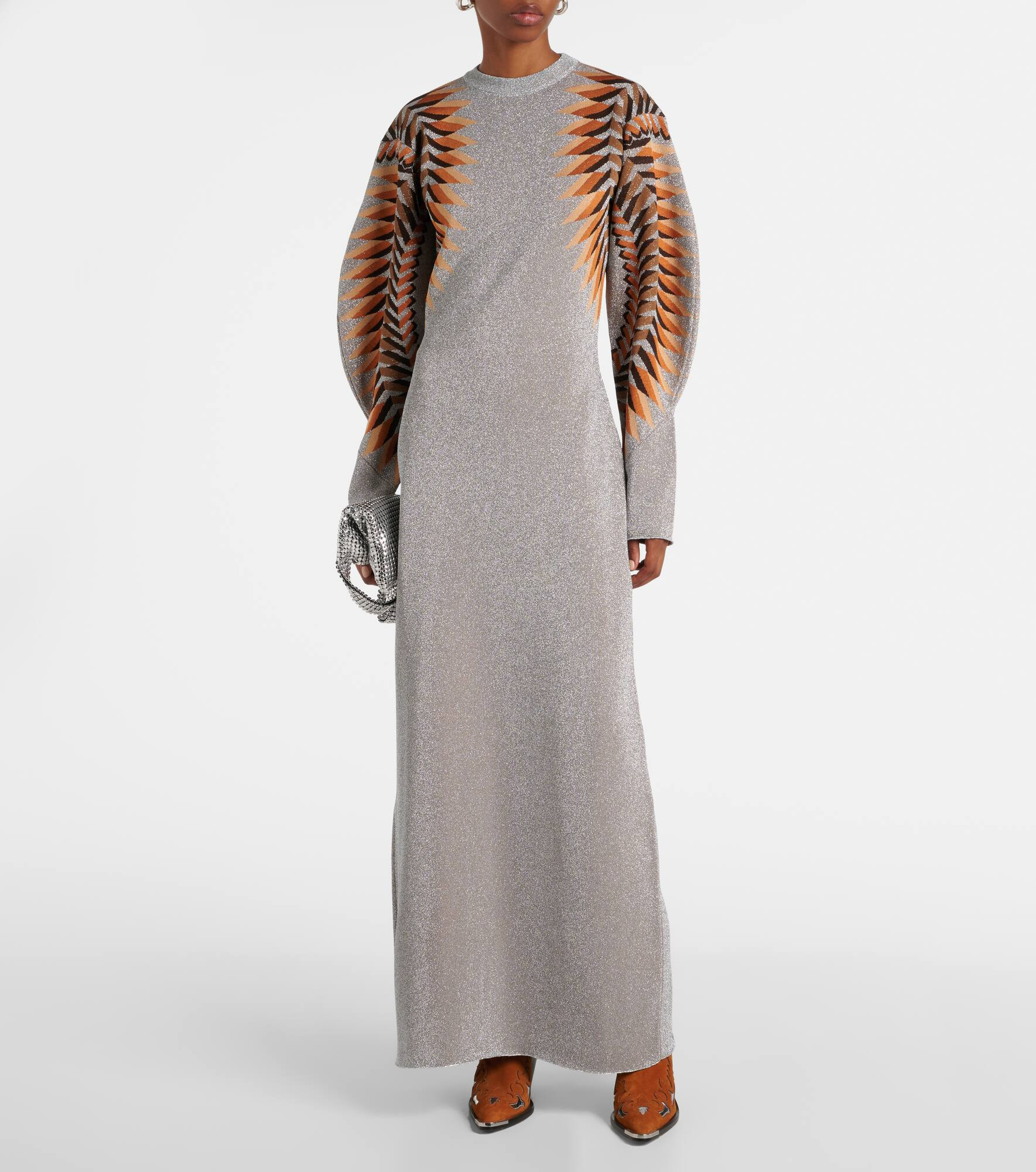 Lamé jacquard maxi dress - 2