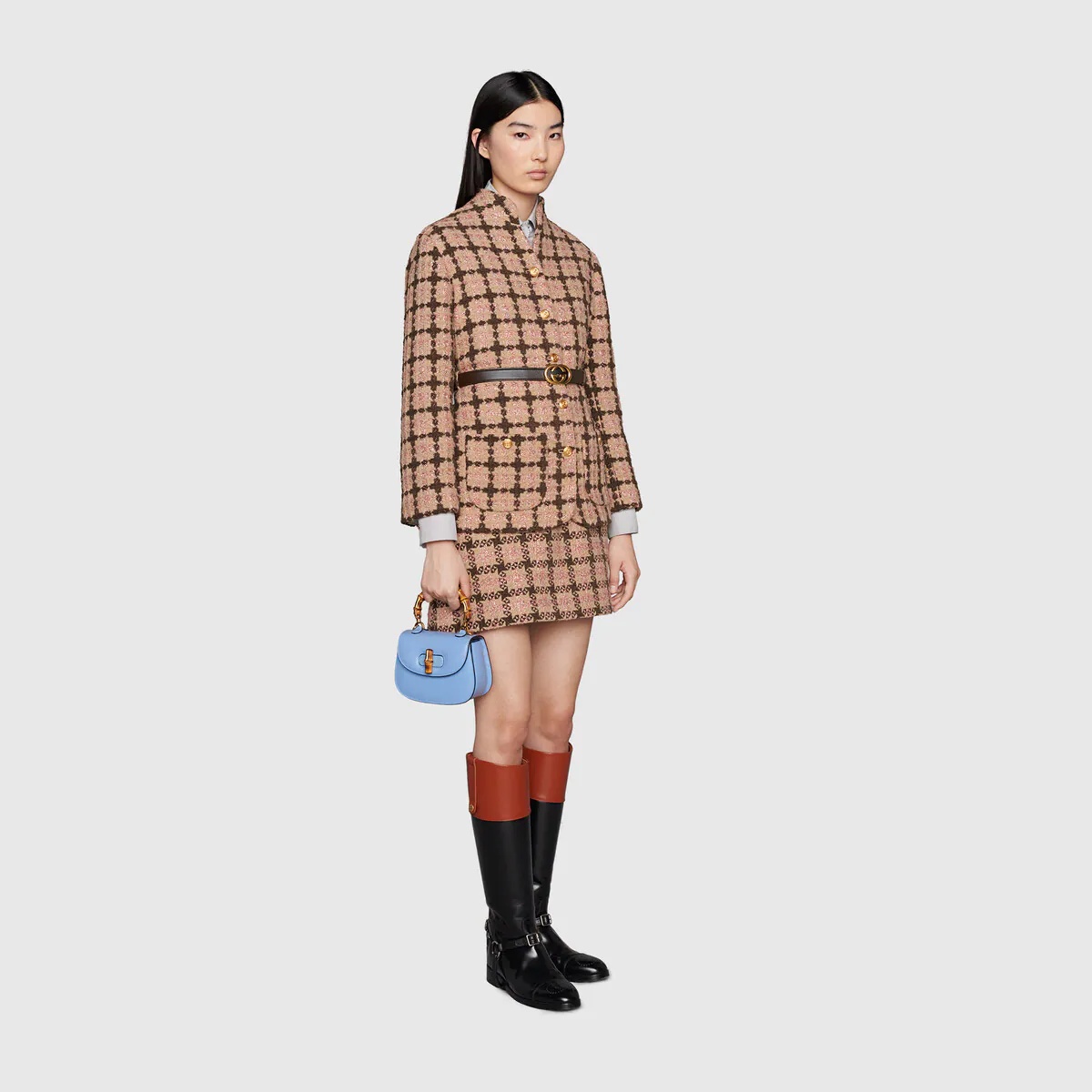 Lamé check tweed mini skirt - 2