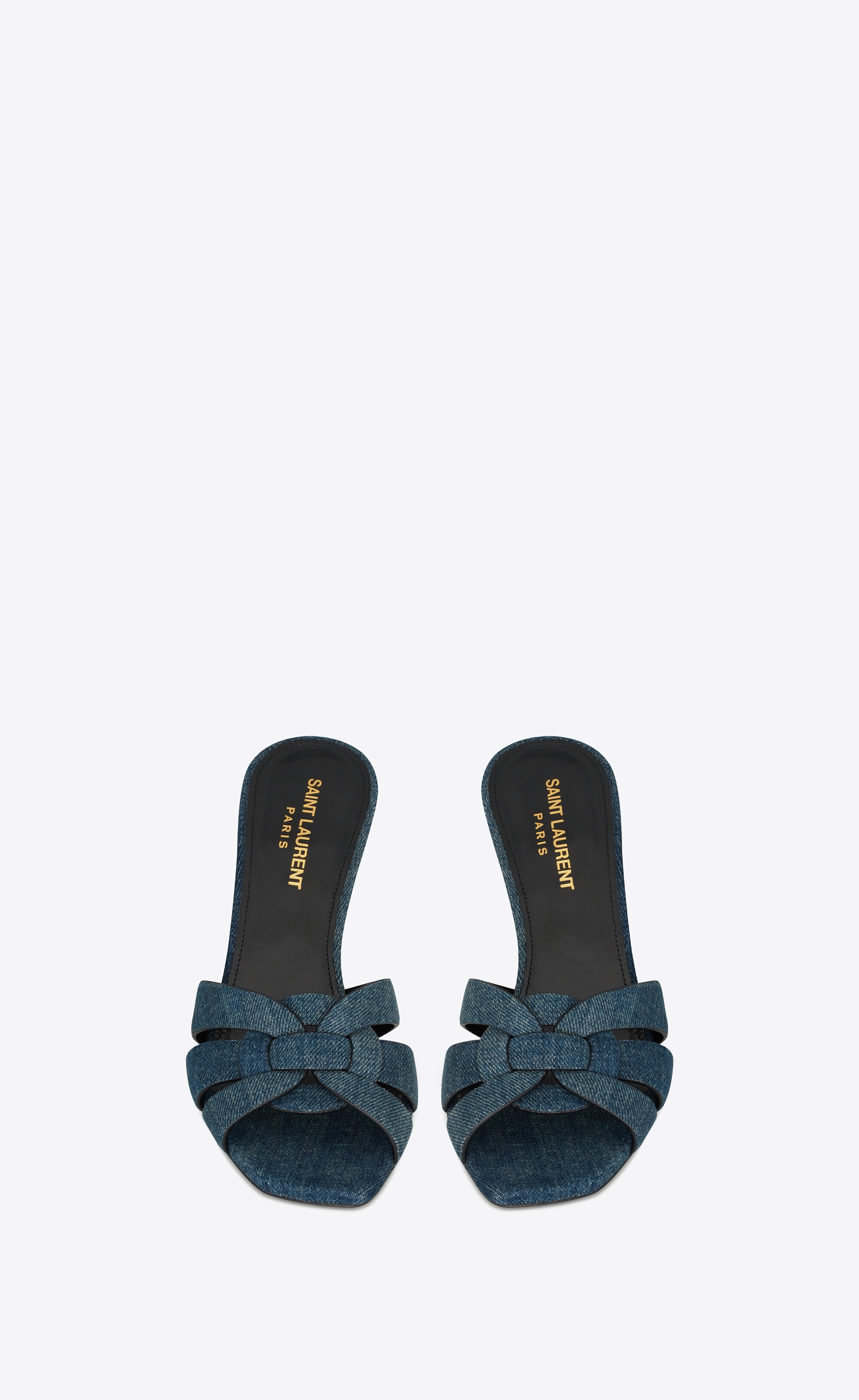 [ SAINT LAURENT]TRIBUTE HEELED MULES【正規品・関税込み】 SAINT LAURENT Tribute woven leather mules | NET-A-PORTER