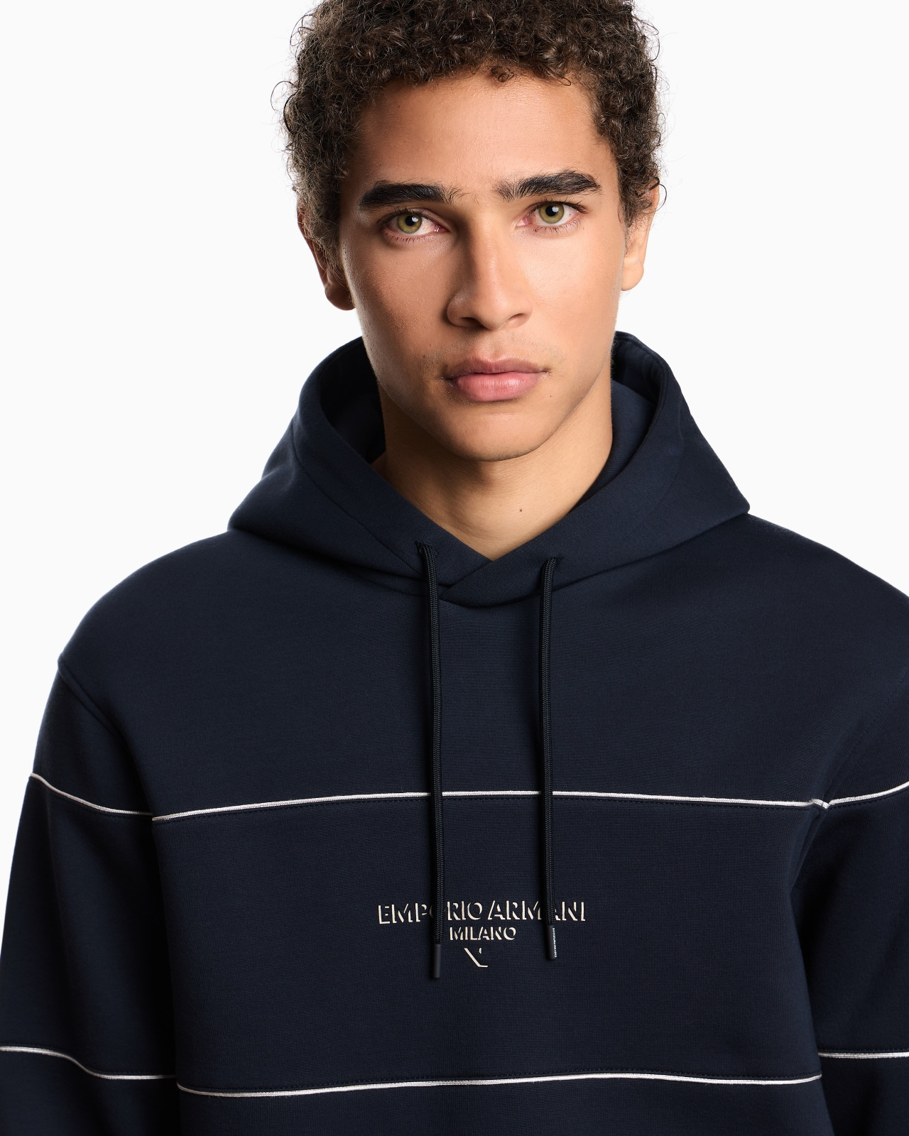 DOUBLE-JERSEY HOODED SWEATSHIRT WITH 3D-EFFECT LOGO - 5