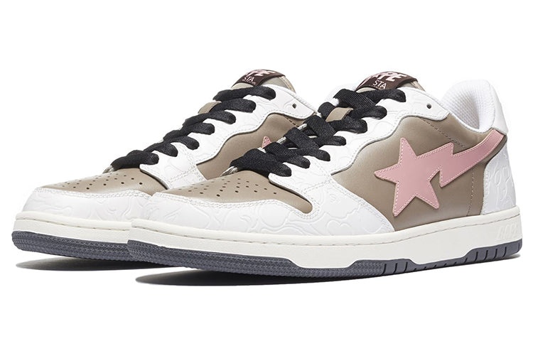 A BATHING APE Sk8 Sta 'White Tan Pink' 1H20-191-030-WB - 2